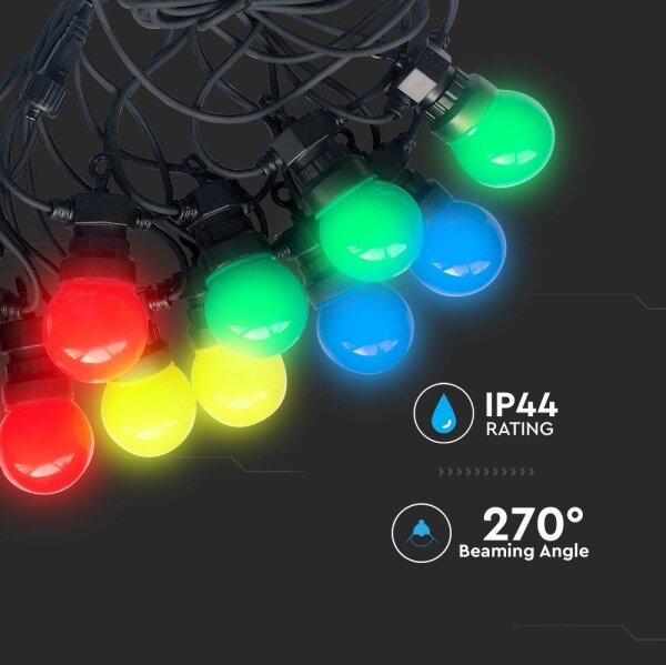 LED Външна верига STRING RGB 10m 20xLED / 0,5W / 230V IP44