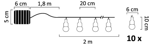 LED Solar декоративни лампички PASTEL 10xLED/1,2V 3,8 м IP44