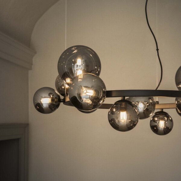 Ideal Lux - LED полилей на кабел PERLAGE 30xG9/3W/230V 143 cm черен/опушен