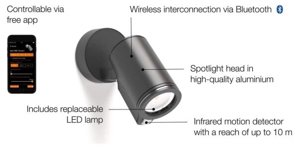 STEINEL 058630 - LED Екстериорен аплик със сензор SPOT ONE 1xGU10/7W/230V IP44