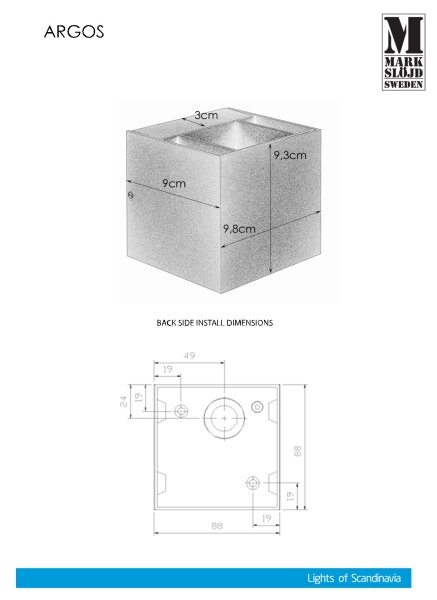 Markslöjd 106521 - LED Екстериорна лампа ARGOS LED/4W/230V IP44 сива