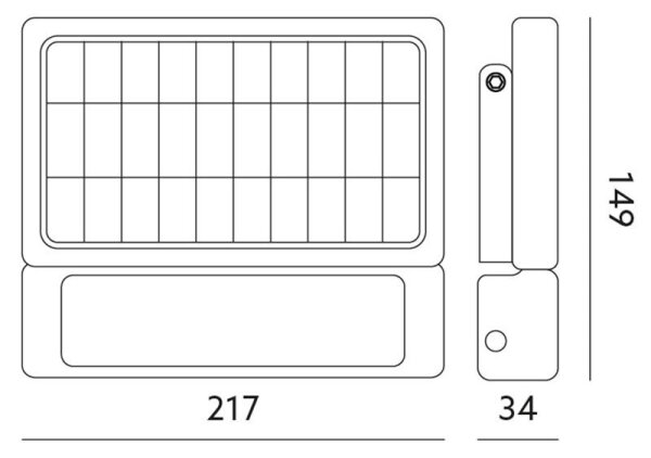 LED Соларен прожектор със сензор LED/5W/3,7V 4000K IP65