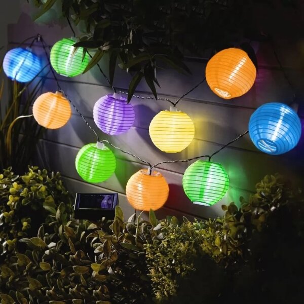 LED соларен гирлянд 10xLED/1,2V 3,7м IP44 мултицветен
