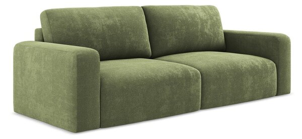 Зелен шенилов сгъваем/с място за съхранение диван 252 cm Kona – Makamii