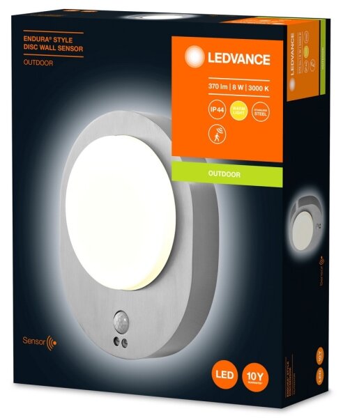 Ledvance - LED Екстериорен аплик със сензор DISC LED/8W/230V IP44