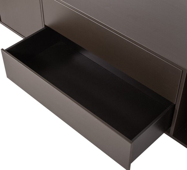 Тъмнокафява маса за телевизор от масивен бор 200x45x44 cm Settle Down – vtwonen