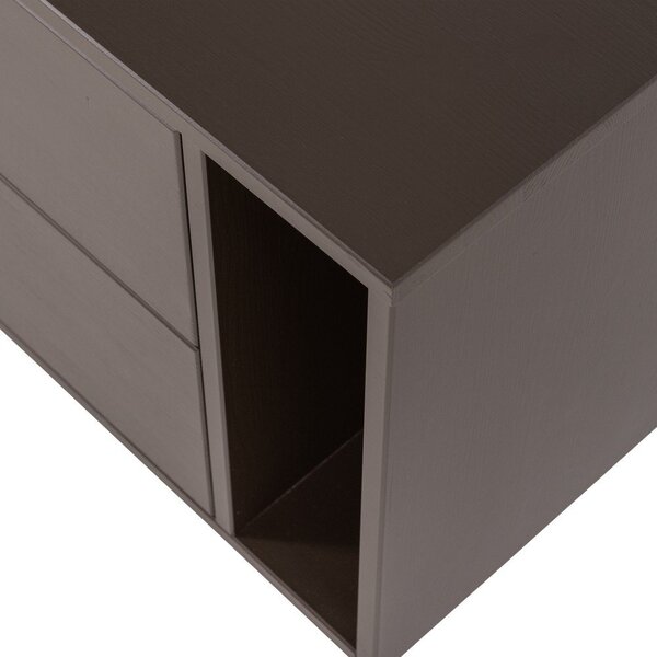 Тъмнокафява маса за телевизор от масивен бор 200x45x44 cm Settle Down – vtwonen