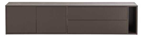 Тъмнокафява маса за телевизор от масивен бор 200x45x44 cm Settle Down – vtwonen