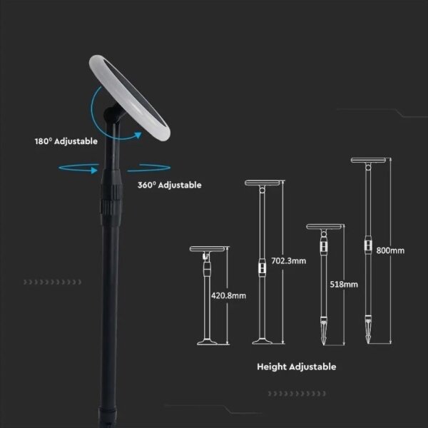 К-кт 2бр. LED регулируеми соларни лампи GARDEN LED/3W/5V 42-80 cм 3000K IP65