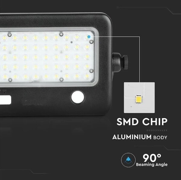 LED Димируем соларен прожектор със сензор LED/10W/3,7V 4000K IP65 + USB порт