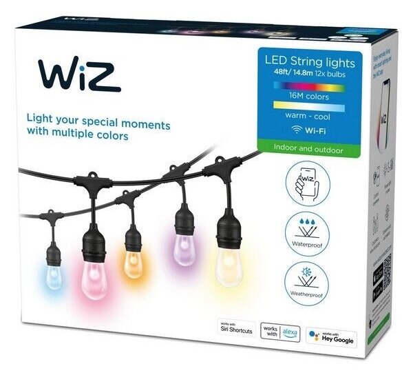 WiZ - LED RGBW Димируеми екстериорни лампички 12xLED 14,4м IP65 Wi-Fi