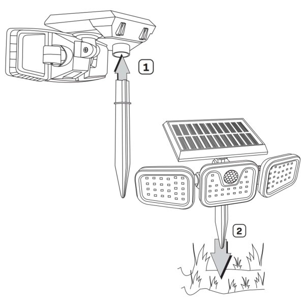 LED Соларен прожектор със сензор TRIO LED/0,6W/3,7V IP44