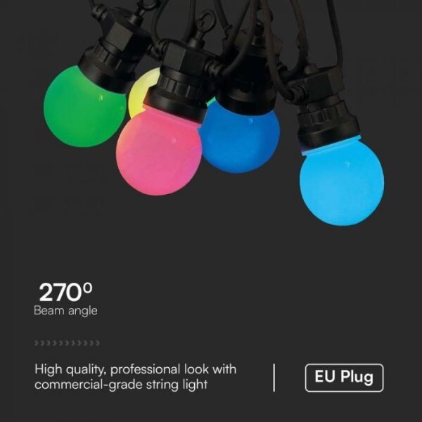 LED RGB Екстериорни лампички STRING 13 m 15xLED/0,5W/230V IP44