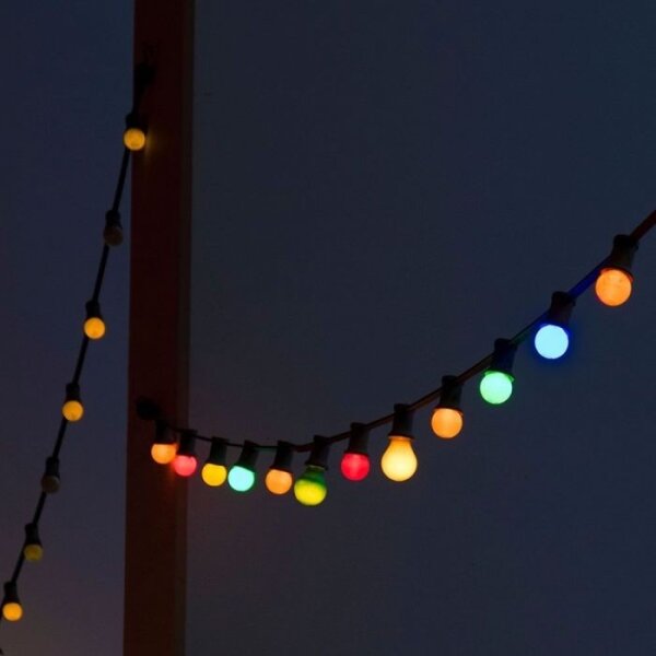 LED RGB Екстериорни лампички STRING 13 m 15xLED/0,5W/230V IP44