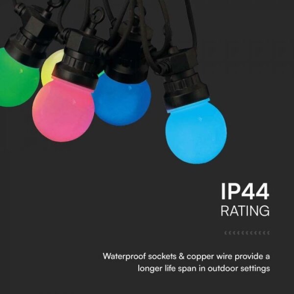 LED RGB Екстериорни лампички STRING 13 m 15xLED/0,5W/230V IP44