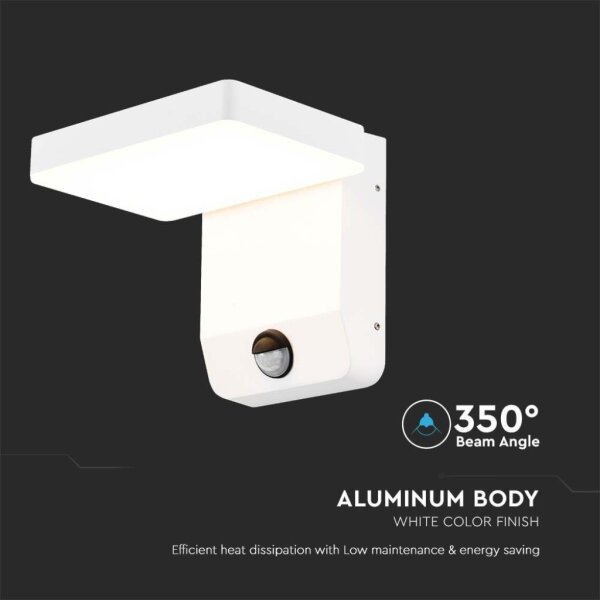 LED Екстериорен аплик със сензор LED/17W/230V 3000K бял