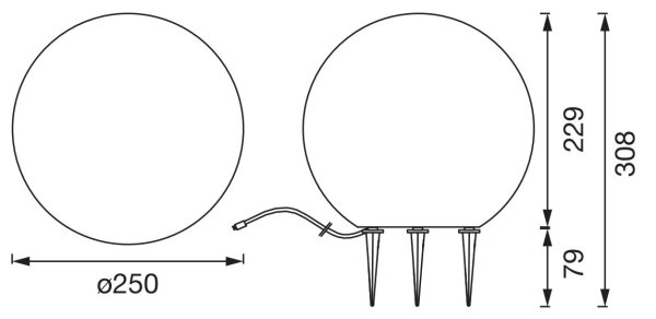 Ledvance - LED Екстериорна лампа BALL LED/2W/12V IP44