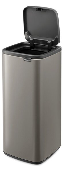 Сиво стоманено кошче за боклук отваряне с докосване 30 l Bo Touch – Brabantia