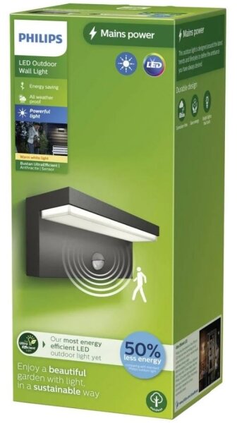 Philips - LED Екстериорен аплик със сензор BUSTAN LED/3,8W/230V IP44