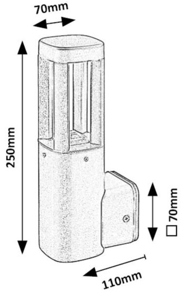 Rabalux 77033 - LED Екстериорен аплик KALISZ LED/7W/230V IP54 антрацит