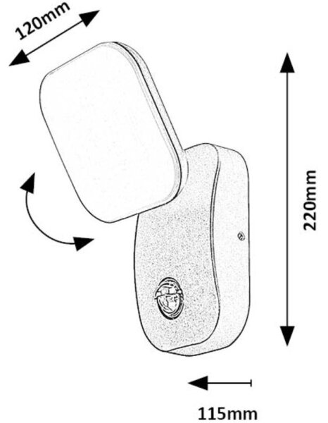 Rabalux 77058-LED Екстериорен аплик със сензор ODIEL LED/12W/230V IP44