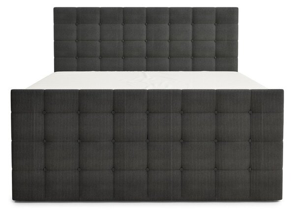 Антрацитно боксспринг легло 160x200 cm с място за съхранение Tasca – Maison de Rêve