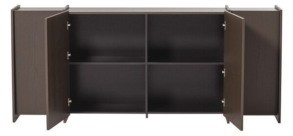 Тъмнокафяв скрин от декор от ясен 200x85x44 cm Brock – WOOOD