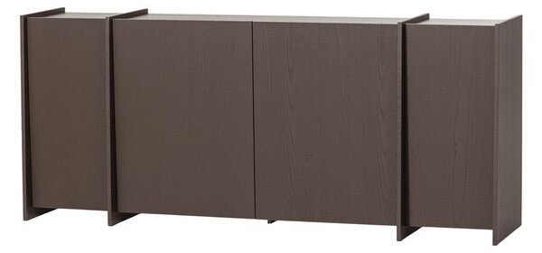 Тъмнокафяв скрин от декор от ясен 200x85x44 cm Brock – WOOOD
