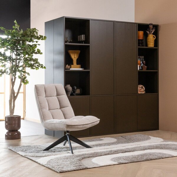 Тъмнокафяв модулен шкаф от масивен бор 108x215 cm Meggy – WOOOD