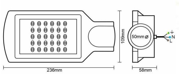 LED Улична лампа LED/30W/170-400V IP67