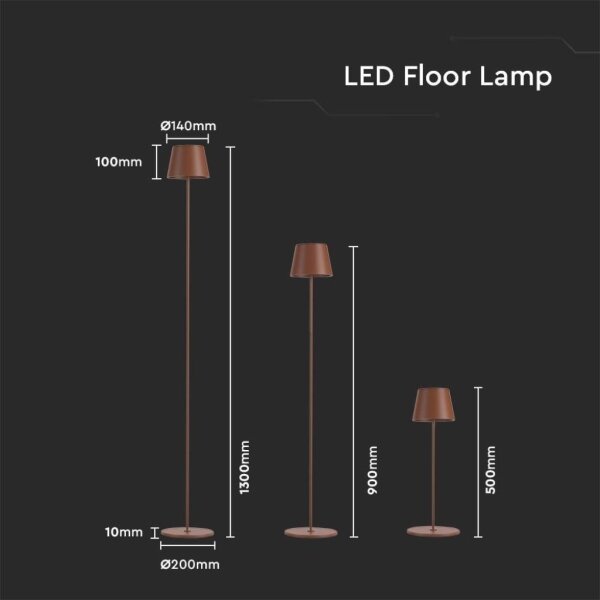 LED Димируема акумулаторна настолна touch лампа 3в1 LED/4W/5V 4400 mAh 3000K IP54 кафяв