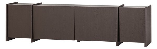 Тъмнокафява маса за телевизор от декор от ясен 200x53x44 cm Brock – WOOOD