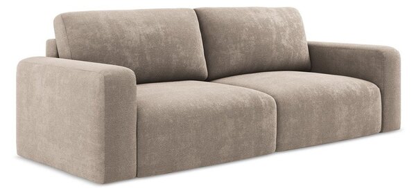 Бежов шенилов сгъваем/с място за съхранение диван 252 cm Kona – Makamii