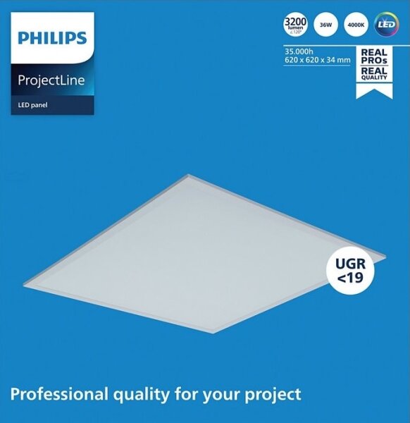 Philips - LED панел за окачен таван PROJECTLINE LED/36W/230V 62x62 cm