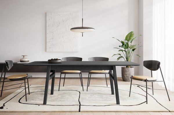 Сгъваема трапезна маса с допълнителна плоча от дъб 90x180 cm Curved – Woodman