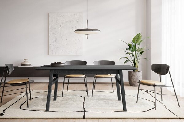 Сгъваема трапезна маса с допълнителна плоча от дъб 90x180 cm Curved – Woodman