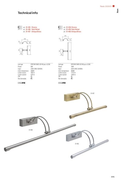 Redo 01-458 - LED Лампа за картина IKON LED/18W/230V лъскав хром