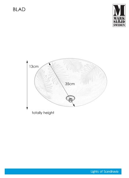 Markslöjd 107754 - Плафон BLAD 2xE14/40W/230V Ø 35 см