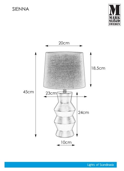 Markslöjd 108448 - Настолна лампа SIENNA 1xE27/40W/230V бял