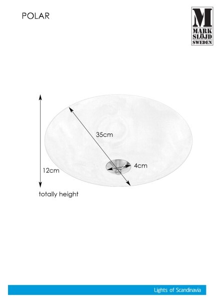 Markslöjd 107360 - Плафон POLAR 2xE14/40W/230V Ø 35 см