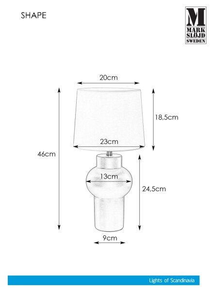 Markslöjd 108450 - Настолна лампа SHAPE 1xE27/40W/230V бял