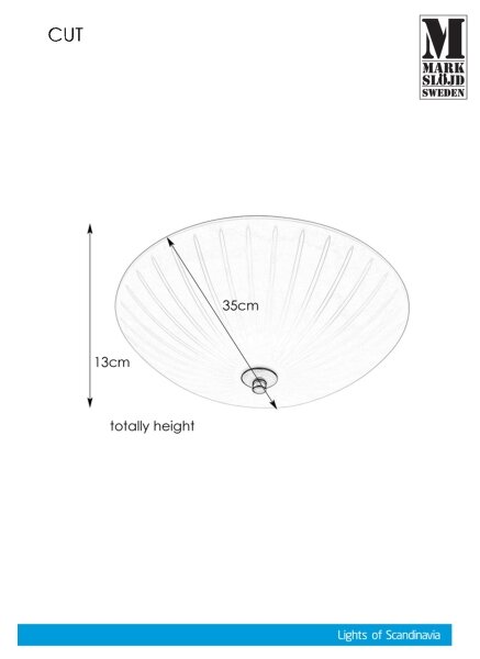 Markslöjd 107758 - Плафон CUT 2xE14/40W/230V Ø 35 см