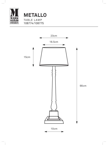 Markslöjd 108775 - Настолна лампа METALLO 1xE27/40W/230V матов хром