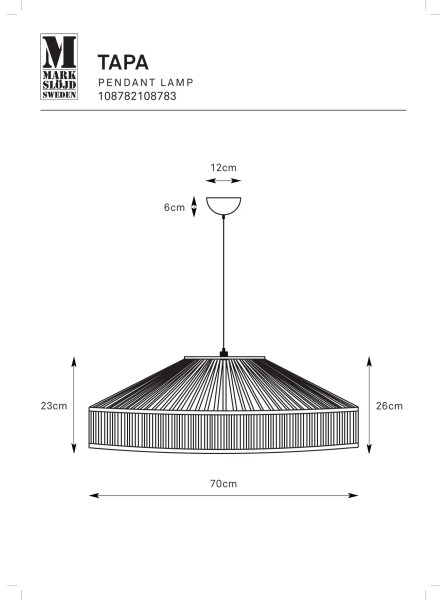 Markslöjd 108783 - Пендел TAPA 1xE27/40W/230V бежов/бамбук