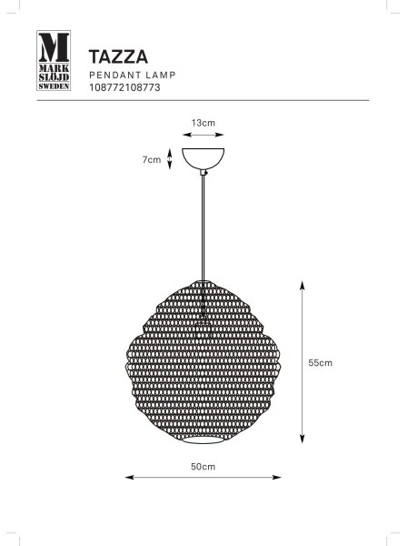 Markslöjd 108773 - Пендел TAZZA 1xE27/40W/230V златист