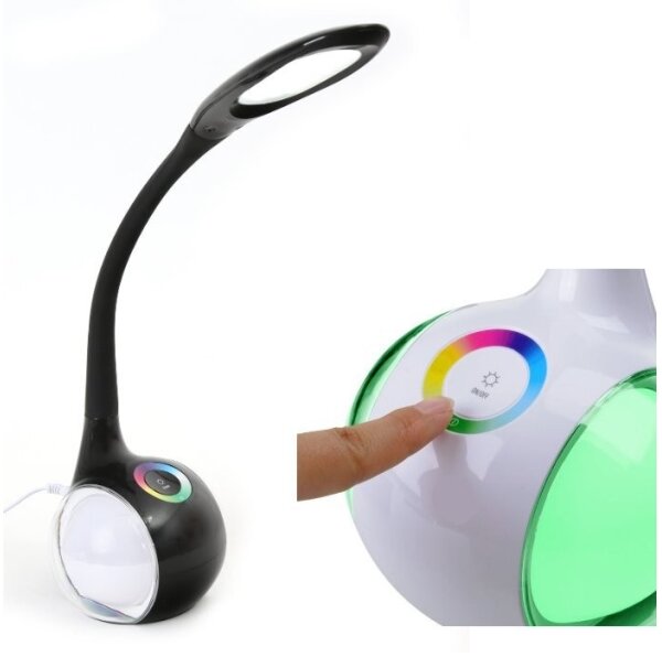LED RGB Димируема настолна лампа LED/7W/230V черна