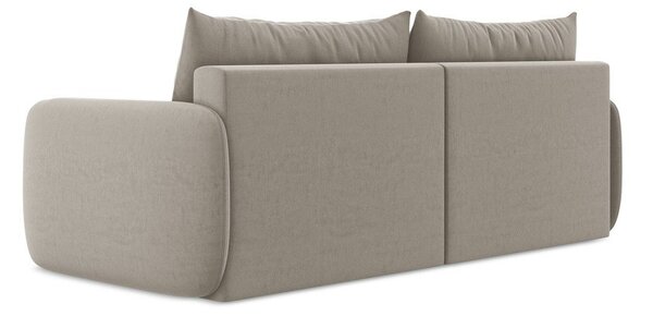 Кафяво-сив кадифен сгъваем/с място за съхранение диван 238 cm Kalena – Makamii