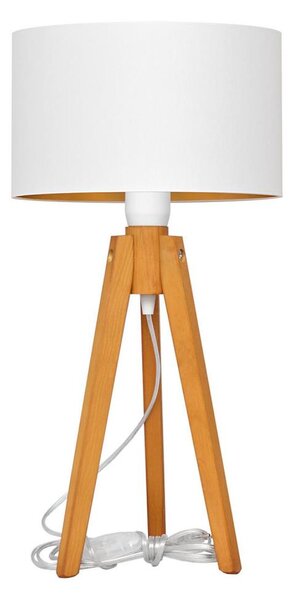 Настолна лампа ALBA 1xE27/15W/230V бял/златист/дъб