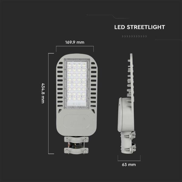 LED Улична лампа SAMSUNG CHIP LED/50W/230V 4000K сив