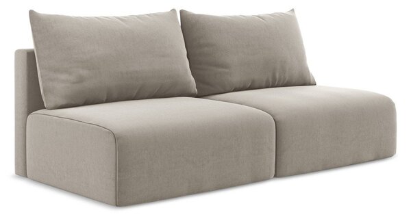 Кафяво-сив кадифен сгъваем/с място за съхранение диван 216 cm Kalena – Makamii